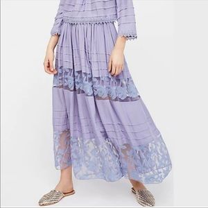 NEW Free People Sunset Midi Skirt Size Medium In Lavender